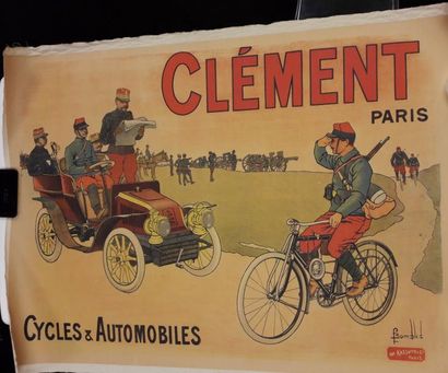 D'après Charles BOMBLED (1862-1927) 

CLEMENT Cycles & Automobiles. 

Affiche lithographiée...