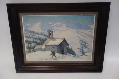 Michel MOUCHOT (1904-1986) 

La chapelle de Foncouverte, dans les Hautes-Alpes, 1934....