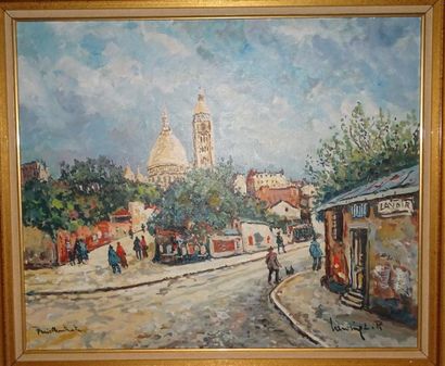 Robert L.P. LAVOINE (1916-1999) 

"Montmartre".

Huile sur toile.

Signée en bas...