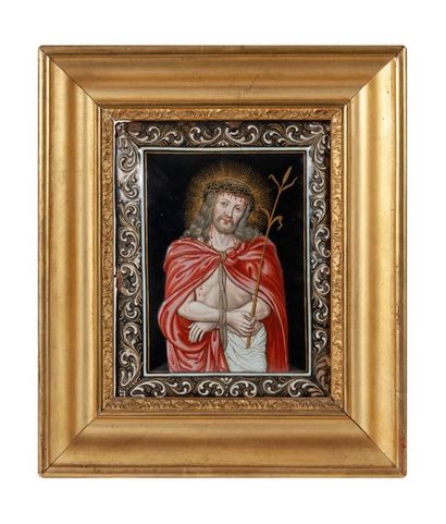 Nicolas II LAUDIN (1689-1749) 
Le Christ aux outrages, au manteau rouge, tenant un...