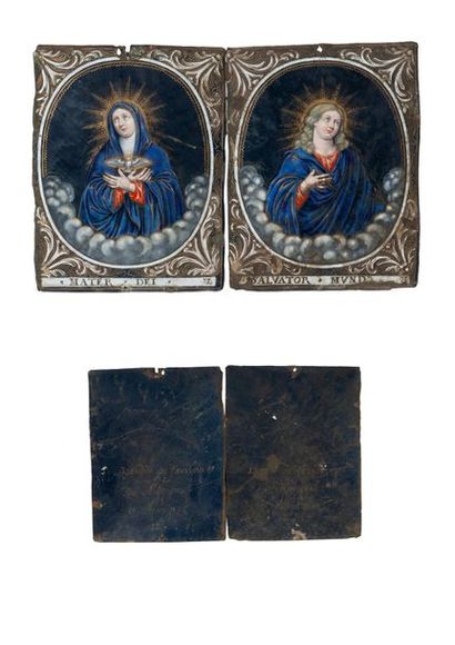Attribuées à Jacques LAUDIN Ier (1627-1695) ou II (1663-1729), Limoges 
Deux plaques...