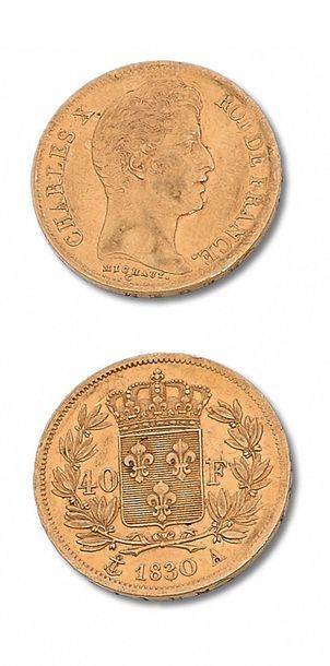 null CHARLES X (1824-1830) 40 francs or. 1830. Paris.
20 francs. 1825. Paris.
G....