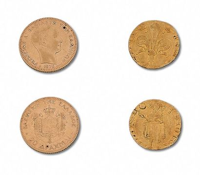 null ITALIE:
Venise, Louis Manin (1789-1797): sequin d'or.
Florence: florin d'or...