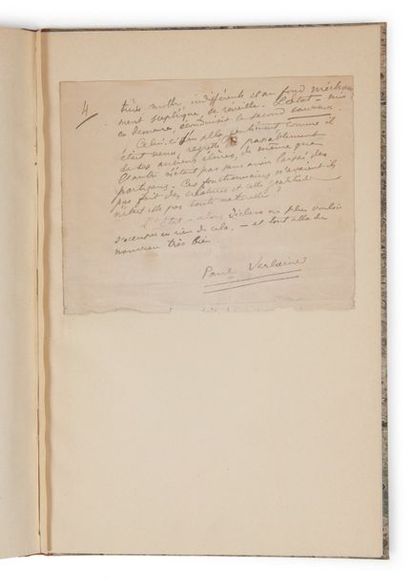 Paul VERLAINE (1844-1896) 
Manuscrit aut. signé. S.l.n.d. (1894). 3 ff. ½ grand in-8,...