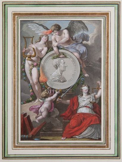 MONTESQUIEU Figures peintes pour le temple de Gnide. 1772.
Collection de 12 figures...