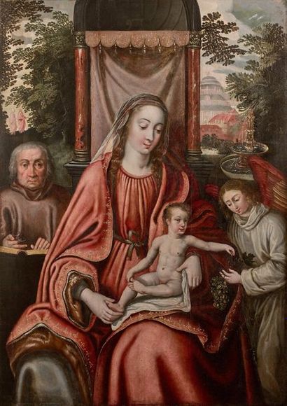 Ecole de Marcellus COFFERMANS (Actif à Anvers de 1549 à 1575) 
La Vierge et l'enfant...