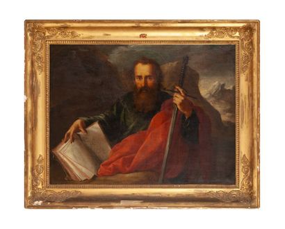 Attribué à VERMIGLIO Giuseppe (Alessandria 1585-1638) 
Saint Paul.
Huile sur toile.
105...