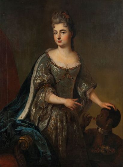 Ecole de François de TROY (1645-1730) 
Portrait d'une princesse du sang à la cour...