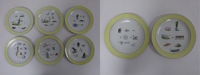 ART DECOR 

Série incomplète de huit assiettes (sur douze) en porcelaine de Limoges...
