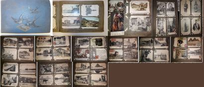 null Album de cartes postales du début du XXème siècle en noir et blanc, quelques...