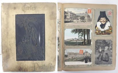 null Album de cartes postales du début du XXème siècle en noir et blanc, quelques...