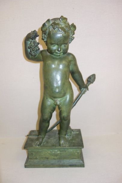 Antonin Jean Paul CARLES (1851-1919) 

Bacchus enfant. 

Epreuve en bronze à patine...