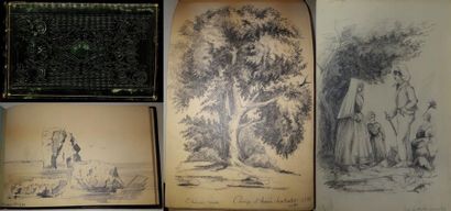 Alexandre FERRET (1831-?) 

Petit carnet de dessins représentant des paysages ou...