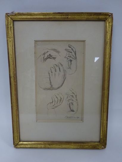 Roger de la FRESNAYE (1885-1925) 

Etude de mains.

Dessin à l'encre et crayon sur...