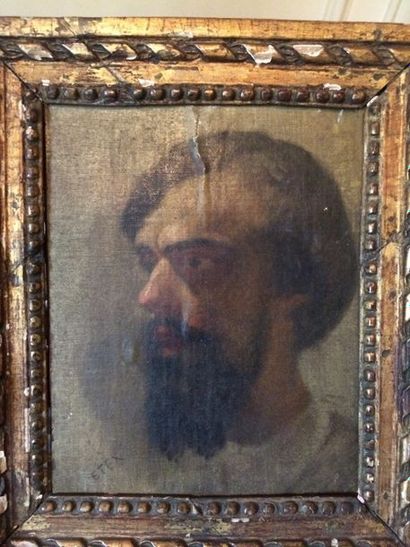 Antoine ETEX (1808-1888) 

Autoportrait (?). 1846.

Huile sur toile marouflée sur...