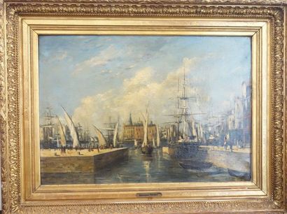 Gonzague PRIVAT (1843-?) 

Le port du Havre. 

Huile sur toile.

Signée en bas à...