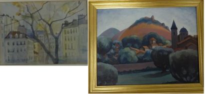 Renée GRATIOULET (1910-2007) 

Vue de Paris.

Aquarelle.

Signée en bas à droite.

16...