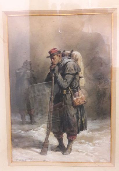 Hyppolite Bellangé (1800-1866) 

Soldat d'Infanterie de ligne, au repos, en Crimée....