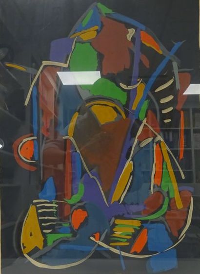 André LANSKOY (1902-1976) 

Composition.

Lithographie en couleurs.

Signée en bas...