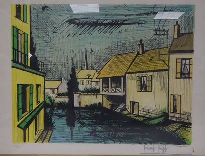 Bernard BUFFET (1928-1999) 

Canal.

Lithographie en couleurs.

Signée en bas à droite...