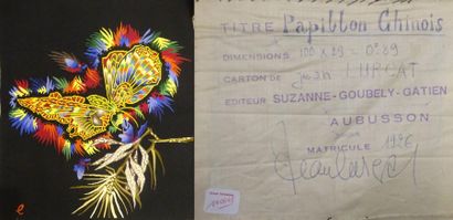 Jean LURCAT (1892-1966) & Atelier Suzanne GOUBELY-GATIEN, à Aubusson. 

Papillon...