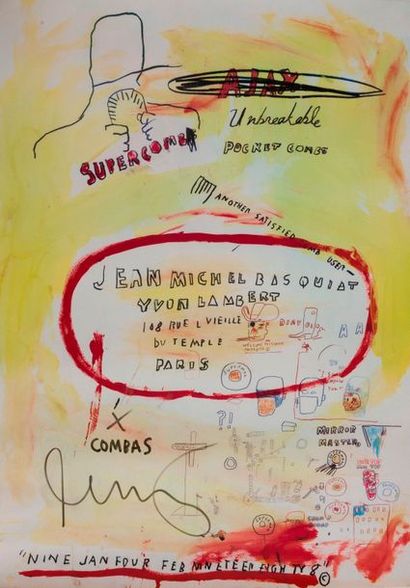 Jean-Michel BASQUIAT (1960-1988) 
SUPERCOMB, 1988.
Impression offset en couleurs
Affiche...