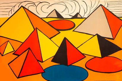 Alexander CALDER (1898-1976) 

Les pyramides, circa 1968. 

Lithographie en couleurs....
