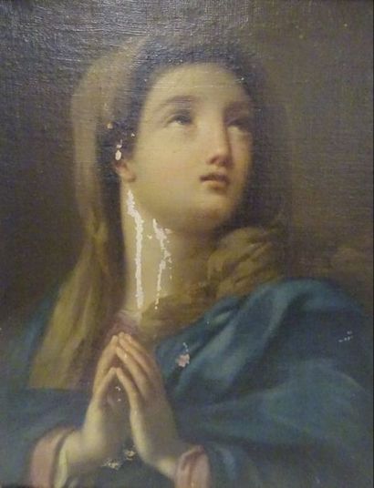 ÉCOLE ITALIENNE DU XVIIIÈME SIÈCLE 

Vierge aux mains jointes. 

Huile sur toile....