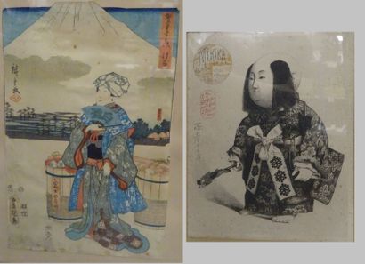 JULES ADELINE (1845-1909) 

Poupée japonaise.

Estampe. Datée 1883

Ajout des signature,...