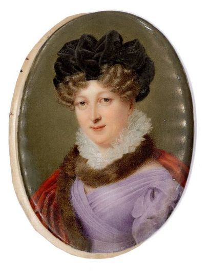 Clémence TURGAN (act. 1805-1850) 

Portrait de femme au col de velours (probable...