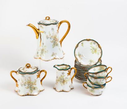 HAVILAND & MAJORELLE Nancy 

Service à thé en porcelaine à décor floral polychrome...
