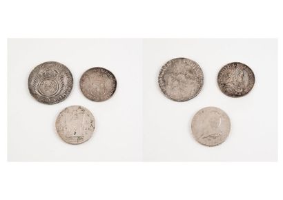 France 

Trois pièces en argent.

- Louis XIV (1643-175)

Demi-écu, 1644, Paris -...