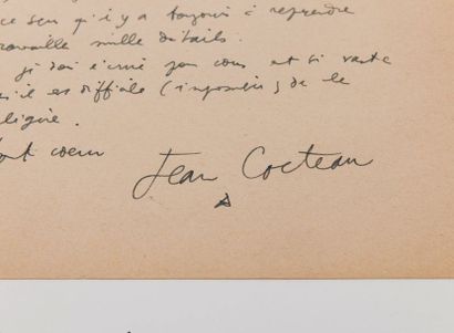 COCTEAU Jean (1889-1963) 
Lettre autographe signée aux éditions
Gallimard, 7 mars...