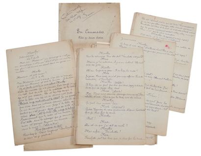 COLETTE SIDONIE GABRIELLE (1873-1954) 
En camarades.
Manuscrit autographe signé [1909].
Rare...