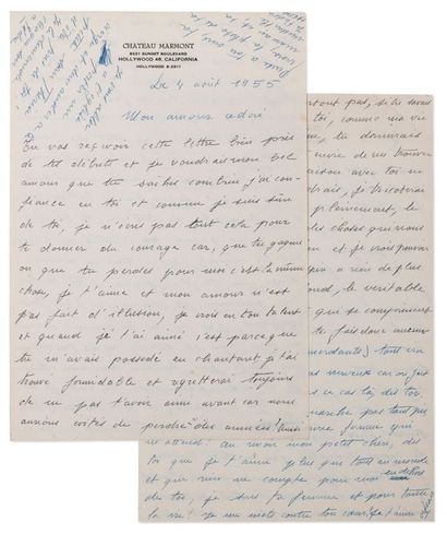 PIAF Edith (1915-1963) Lettre autographe signée à Jacques Pills. Hollywood le 4 aout...