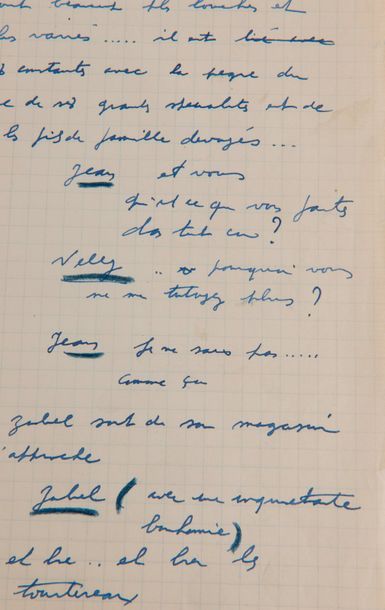 PREVERT Jacques (1900-1977) Le Quai des Brumes. Manuscrit autographe du scénario...