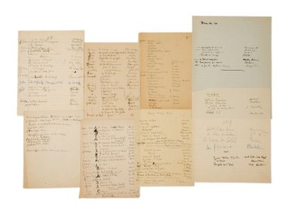 QUENEAU RAYMOND (1903-1976) 
Liste de films vus.
Manuscrit autographe.
10 pages in-8...