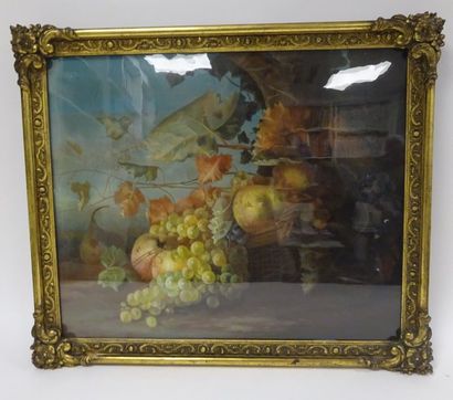 ECOLE FRANCAISE DU XIXème siècle 

Corbeille de fruits d'automne. 

Pastel sur papier...