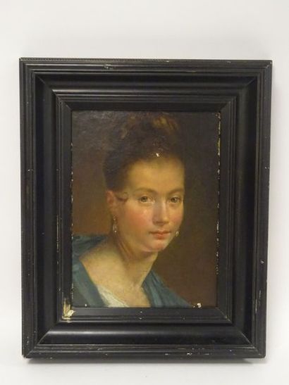 ECOLE FRANCAISE DU XIXème siècle 

Portrait de femme. 

Huile sur panneau. 

42 x...