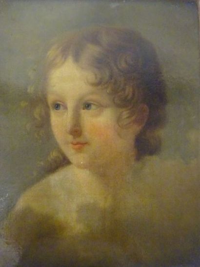 Attribuée à Claude Marie DUBUFE (1790-1864) 

Portrait de jeune garçon. 

Huile sur...