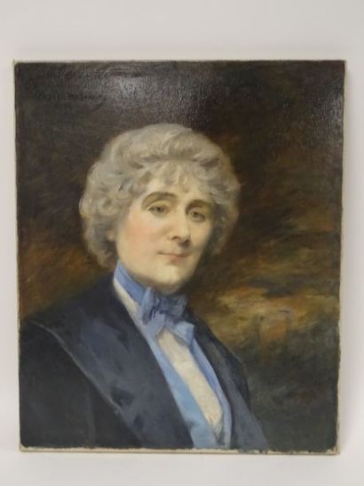 Louise ABBEMA (1858-1927) 

Portrait de femme. 

Huile sur toile. 

Signée en haut...
