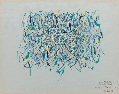 Roland BARTHES (1915-1980) Composition, 1972.
Encre et gouache sur papier marouflée...