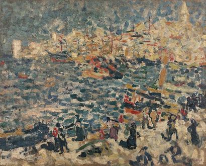 Louis VALTAT (1869-1952) Port de Marseille, 1902. Huile sur toile, rentoilée. Signée...