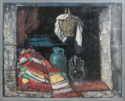 Ismaël de la SERNA (1898-1968) Nature morte au panier.
Huile sur toile.
Non signée.
Au...