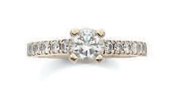 PELLEGRIN & Fils, Madison Bague en or gris (750) centrée d'un diamant taille brillant...