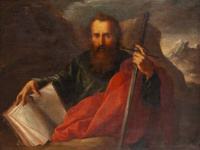 Attribuée à Giuseppe VERMIGLIO (Alessandria 1585 - 1638) Saint Paul. Huile sur toile....