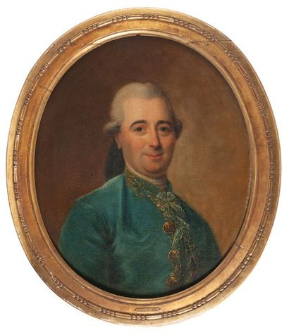 Attribué à Alexandre ROSLIN (Malmö 1718-Paris 1793) Portrait d'homme en buste, coiffé...