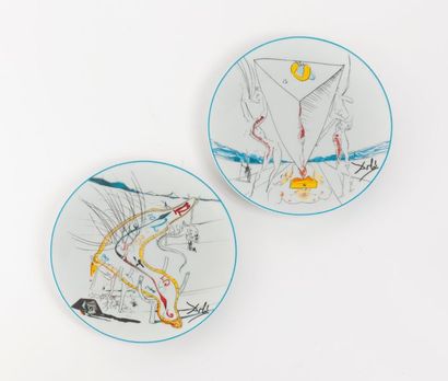 LIMOGES & d'après Salvador DALI (1904-1989) 

Deux assiettes en porcelaine blanche...