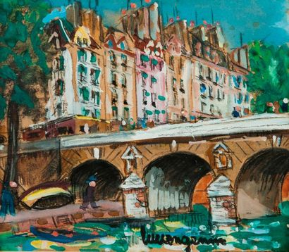Lucien GENIN (1894-1953) 

Paris, les quais. 

Mine de plomb, aquarelle et gouache...