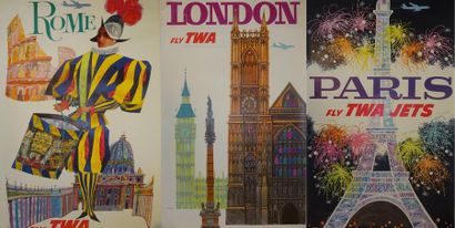 D'après David Fredric KLEIN (1918-2005). 

Fly TWA Rome, London ou Paris.

Trois...